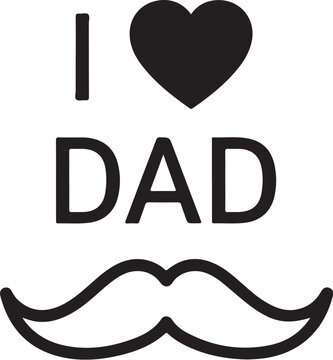 I love Dad, mustache icon. Simple line, outline vector elements of cultural activities icons for ui and ux, website or mobile application