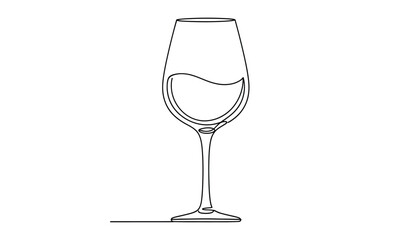Elegant champagne flute illustration in minimalist style perfect for celebrations and special occasions presented as a clean and modern silhouette