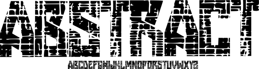 Abstract Fragmented Display Font – Modern Broken Alphabet Typeface with Geometric Distorted Style