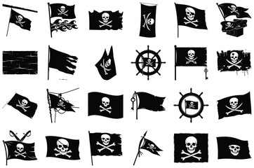 Pirate Themed Icons and Flags Collection Keywords: pirate flag, skull and crossbones, Jolly