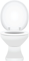Toilette seat front view. vector