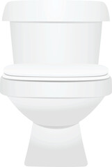 Toilette seat front view. vector