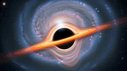 Black Hole Accretion Disk Swirling Cosmic Nebula Stars Deep Space Phenomenon Gravitational Pull 4K Ai HD high quality video.
 - Powered by Adobe