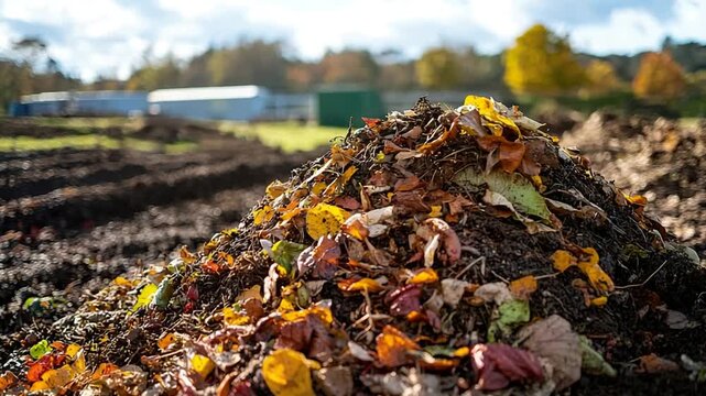 farm composting close up thermophilic organic material video