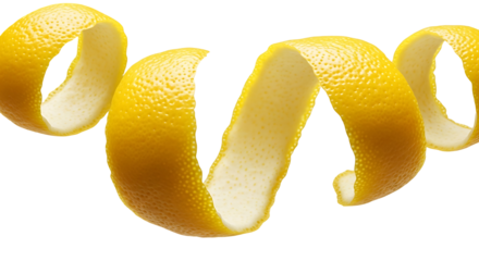 Zesty lemon peel spirals for culinary creations