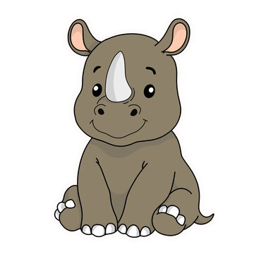 animal, cartoon, cute, Rino, safari, fun