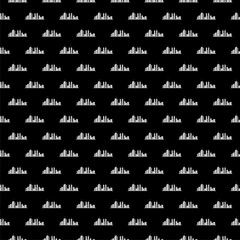 City skyline seamless pattern isolated on black background