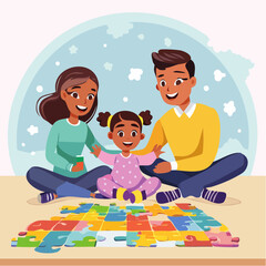 happy family with children