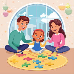 happy family with children