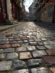 cobbled street surface with a romantic ambiance ideal for scenic walks