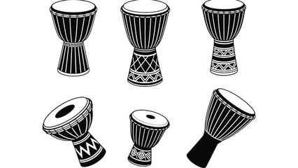 Isolated djembe drum vector illustration musical instrument art