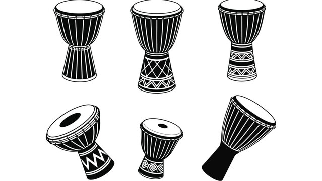Isolated djembe drum vector illustration musical instrument art