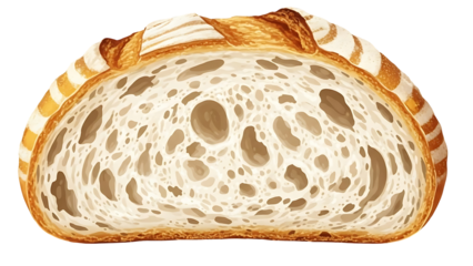 Artisan bread slice with perfect crumb texture