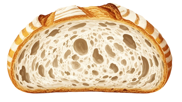 Artisan bread slice with perfect crumb texture