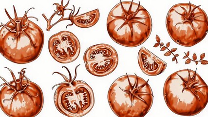 Video A collection of fresh tomatoes arranged on a table