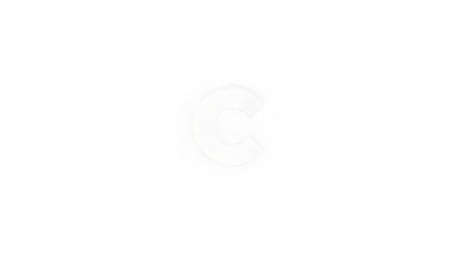 White letter C centered on transparency background grunge paint texture bold sans serif font minimalist style modern design isolated creative digital art striking visual impact