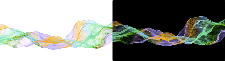 PNG image of Abstract flowing lines in pastel colors create a dynamic wave pattern against a perfect for modern design and creative projects on transparent background