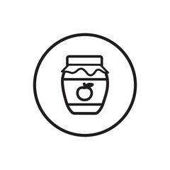 Fruit Jam Jar Icon in Minimal Line Art Style
