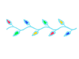 Christmas lights bulbs illustration. Strings of Christmas Lights. Background with colorful light bulbs