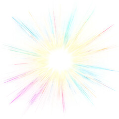 Obraz premium Abstract colorful transparent background with bright blue and green sunlight rays and a star burst design pattern
