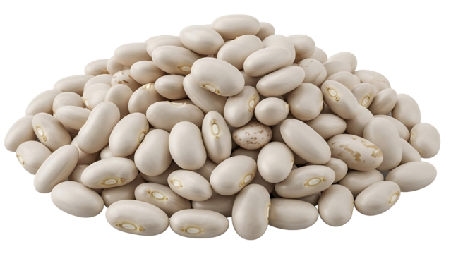 Heap of fresh white beans for healthy diet concept