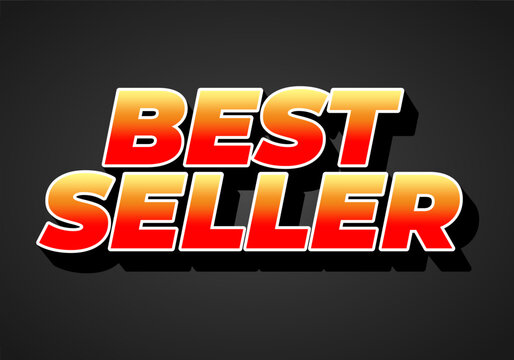 A bold and vibrant graphic featuring the text BEST SELLER in a gradient of red and orange colors aga
