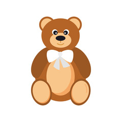 Cute Teddy Bear with Bow Vector Illustration, perfect for children s products, baby shower designs, toys branding, posters, invitations, stickers and educational materials.
