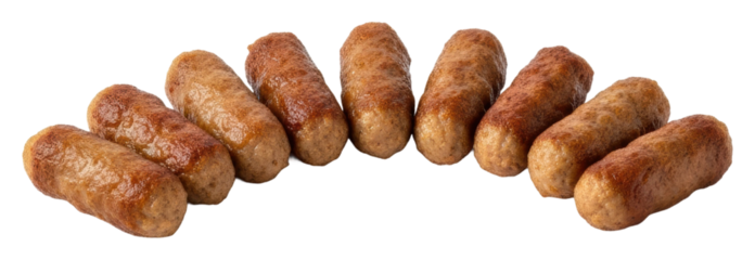 Sizzling sausage cooking event kitchen food isolated on transparent background