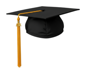 University campus graduation a joyful celebration in cap and gown isolated on transparent background