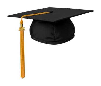 University campus graduation a joyful celebration in cap and gown isolated on transparent background