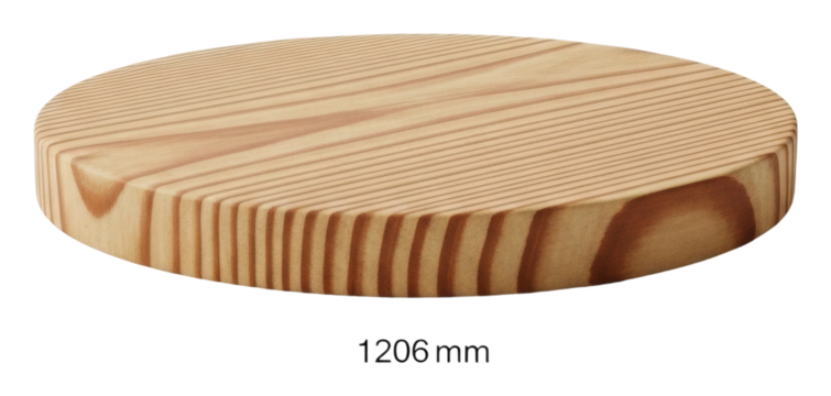 Creating wooden round tabletops workshop product isolated on transparent background