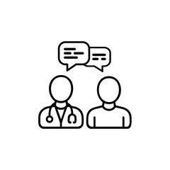 Doctor and Patient Consultation Icon Outline
