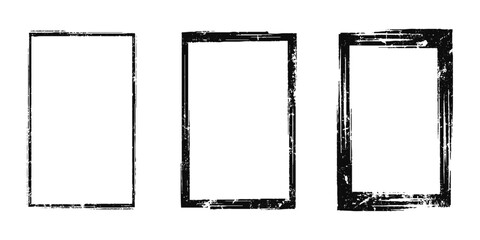 Grunge border set. Decorative vintage frames borders background.  Vector grunge overlay texture frame or border with paint brush stroke for poster, banner and background design. 