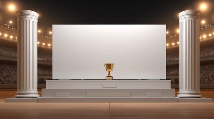 Trophy podium columns arena mockup background1
