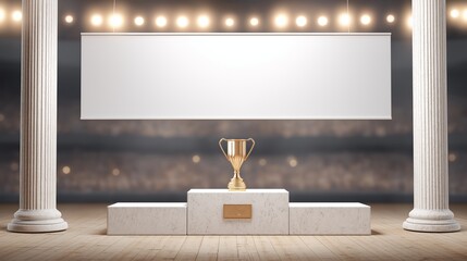 Trophy podium columns arena mockup background3