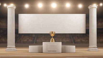 Trophy podium columns arena mockup background2