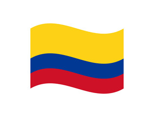 Minimalist wavy style Colombia flag symbol
