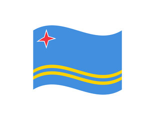 Minimalist wavy style Aruba flag symbol