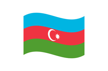 Minimalist wavy style Azerbaijan flag symbol