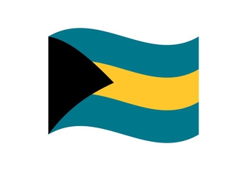 Minimalist wavy style Bahamas flag symbol
