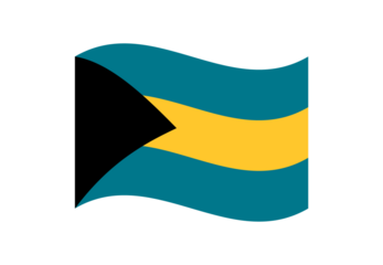 Minimalist wavy style Bahamas flag symbol