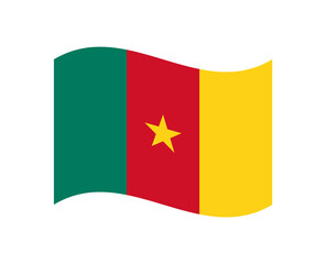 Minimalist wavy style Cameroon flag symbol