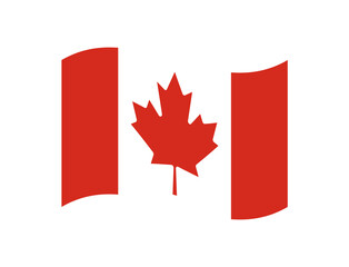 Minimalist wavy style Canada flag symbol