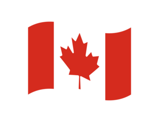 Minimalist wavy style Canada flag symbol