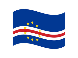 Minimalist wavy style Cape Verde flag symbol