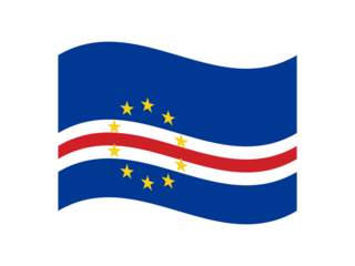 Minimalist wavy style Cape Verde flag symbol