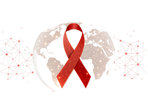 Global AIDS Awareness Ribbon, World Network Concept