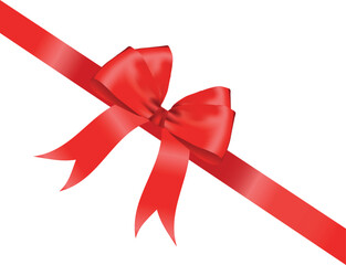 Realistic Red Ribbon Bow &ndash; Vector Decoration Element