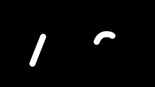 A-J upper and lower case letters handwritten motion graphic with alpha channel. White alphabet writing animated on transparent background.