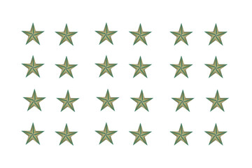 Set of Green Star Icons &ndash; Pretty Decorative Stars for Rating, UI, and Design Projects